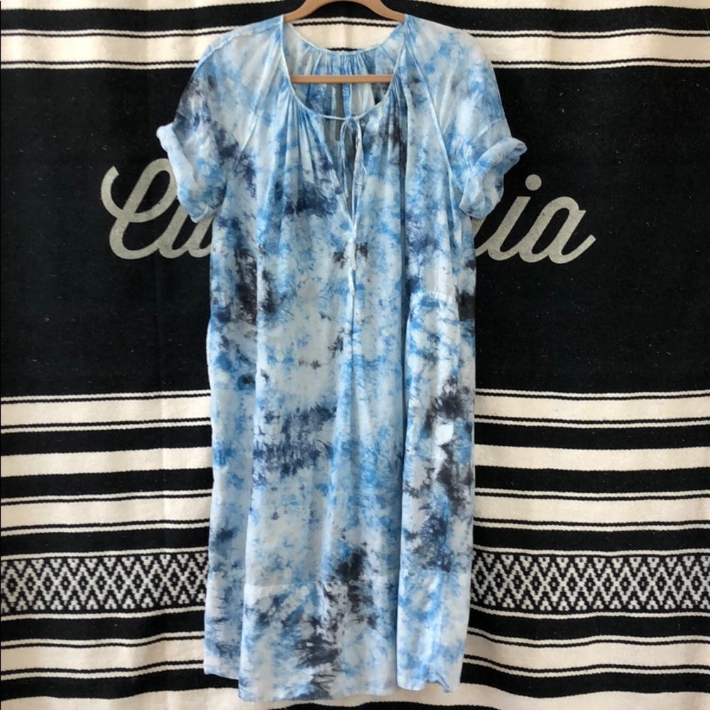 Raquel Allegra Tie-dye Cotton Tunic Dress